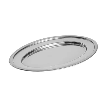 Essential Steel Servierplatte - Edelstahl, oval, Large - HAY