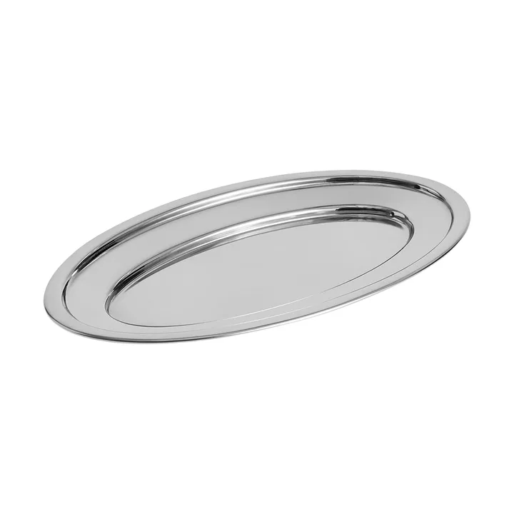 Essential Steel Servierplatte - Edelstahl, oval, Medium - HAY