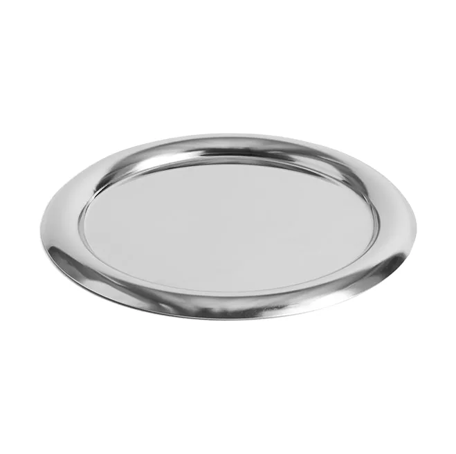 Essential Steel Servierplatte - Edelstahl, rund, Small - HAY