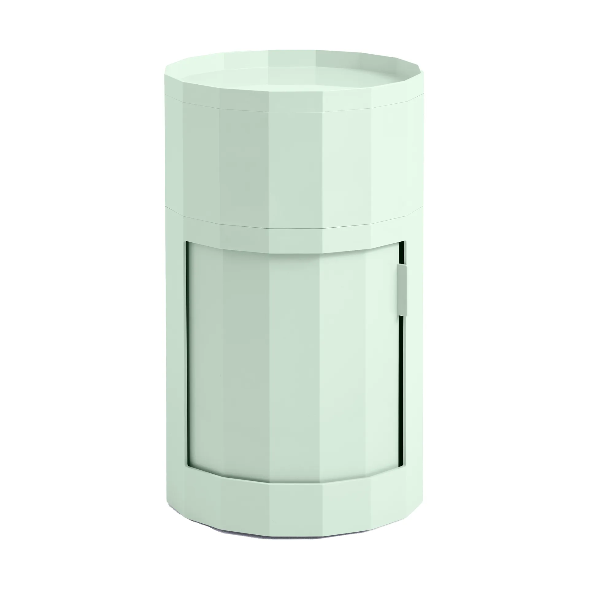 Facet Cabinet high Beistelltisch Füße/Räder 66 cm, Soft mint HAY