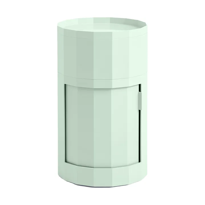Facet Cabinet high Beistelltisch Füße/Räder 66 cm - Soft mint - HAY