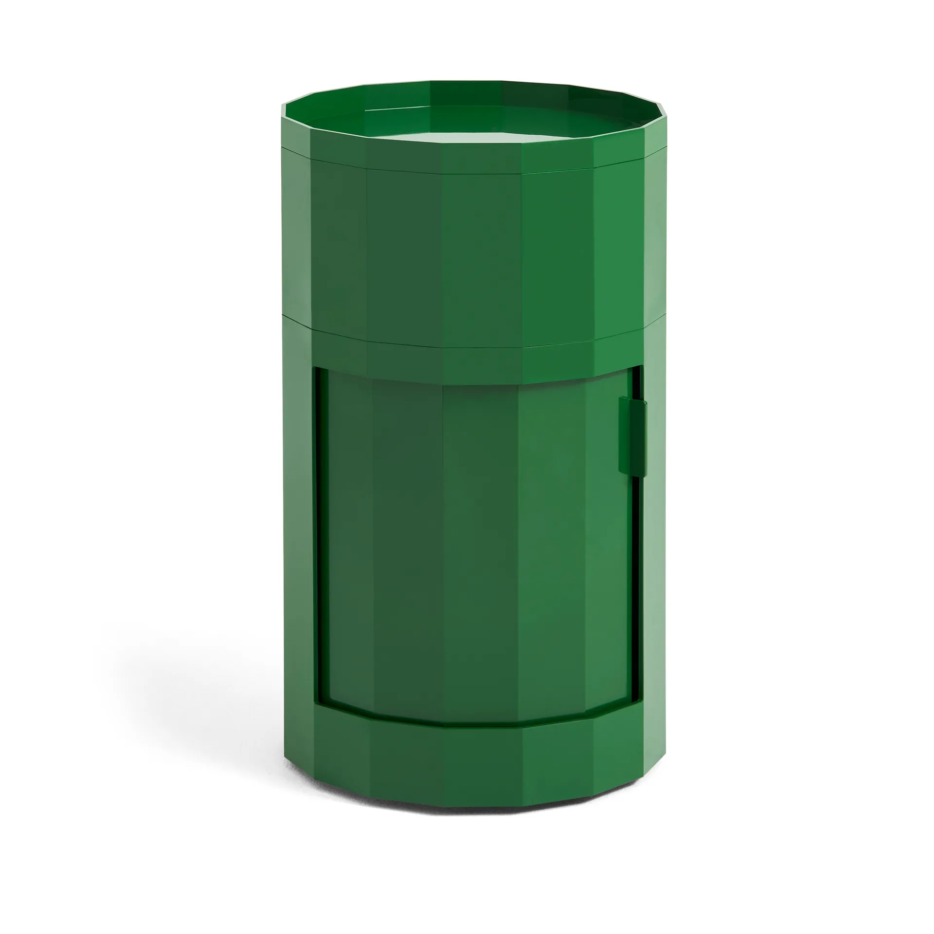 Facet Cabinet high Beistelltisch Füße/Räder 66 cm, Spinach green HAY