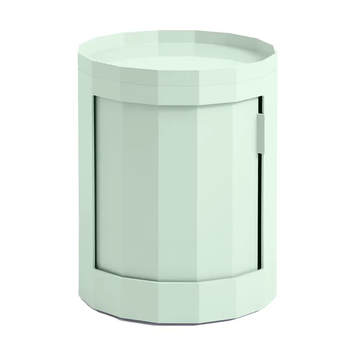 Facet Cabinet low Beistelltisch Füße/Räder 49 cm - Soft mint - HAY