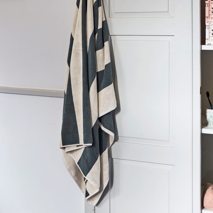Frotté Stripe Badehandtuch 100 x 150cm, Dark green HAY