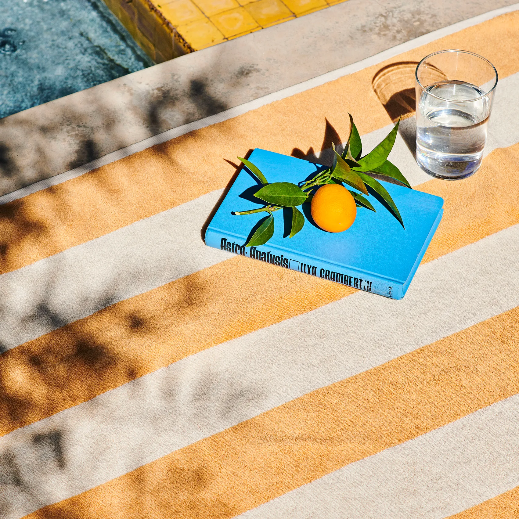 Frotté Stripe Badehandtuch 100 x 150cm, Warm yellow HAY