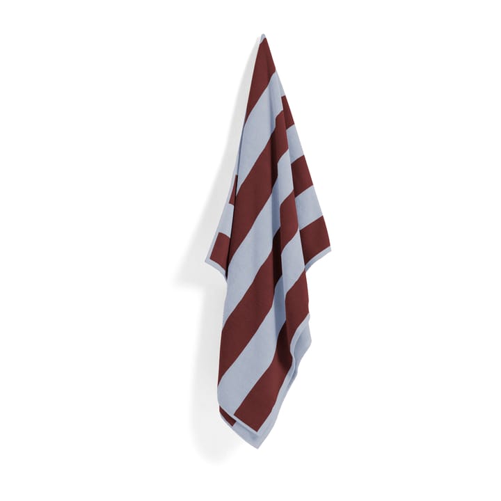 Frotté Stripe Badetuch 100 x 150 cm - Bordeaux-Sky blue - HAY