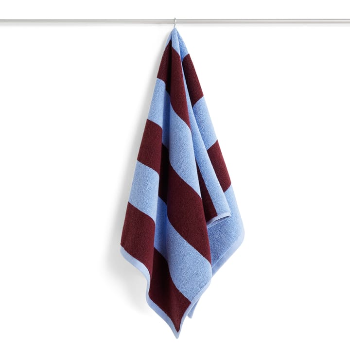 Frotté Stripe Handtuch 50 x 100cm - Bordeaux -Sky blue - HAY