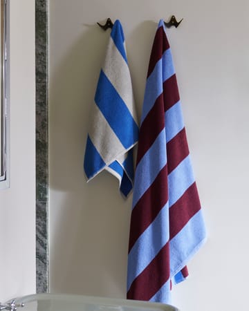 Frotté Stripe Handtuch 50 x 100cm - Bordeaux -Sky blue - HAY