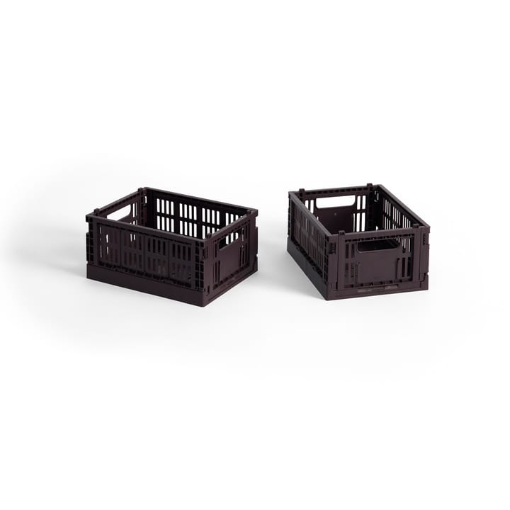 HAY Colour Crate Mini 2er-Pack 13x17 cm - Bordeaux - HAY