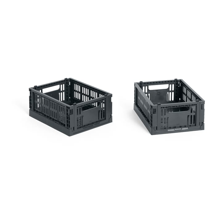 HAY Colour Crate Mini 2er-Pack 13x17 cm - Charcoal - HAY