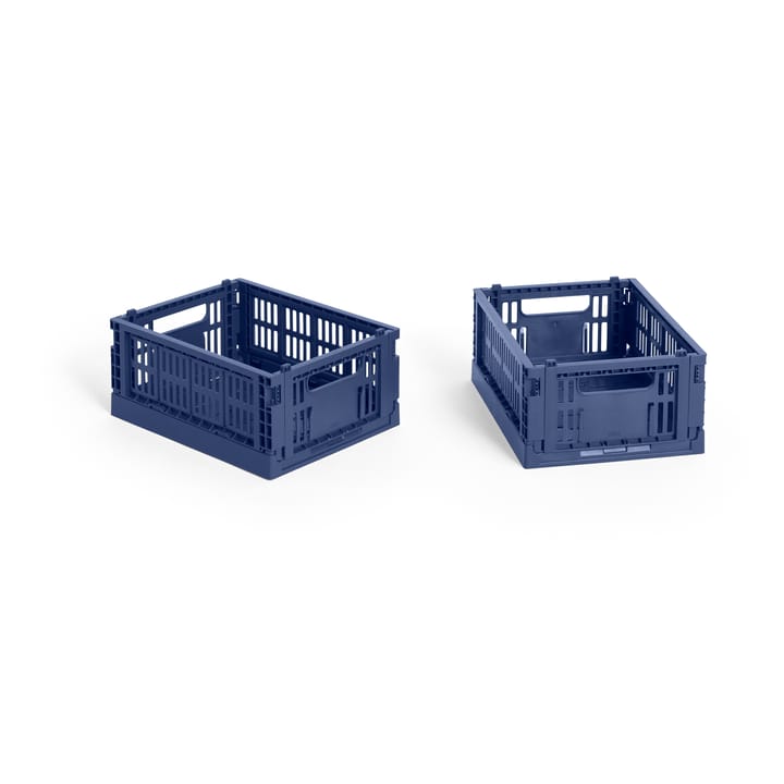 HAY Colour Crate Mini 2er-Pack 13x17 cm - Dark blue - HAY