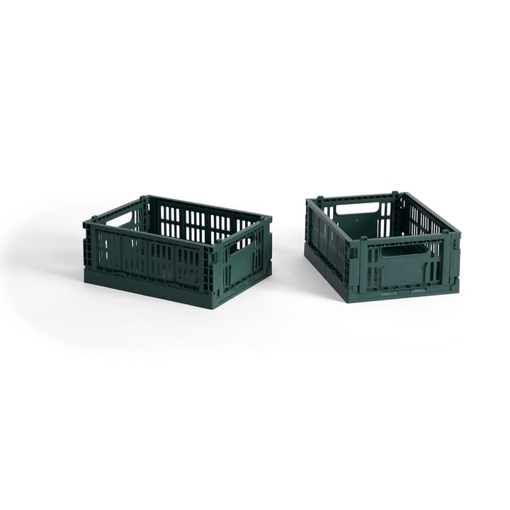 HAY Colour Crate Mini 2er-Pack 13x17 cm - Dark green - HAY