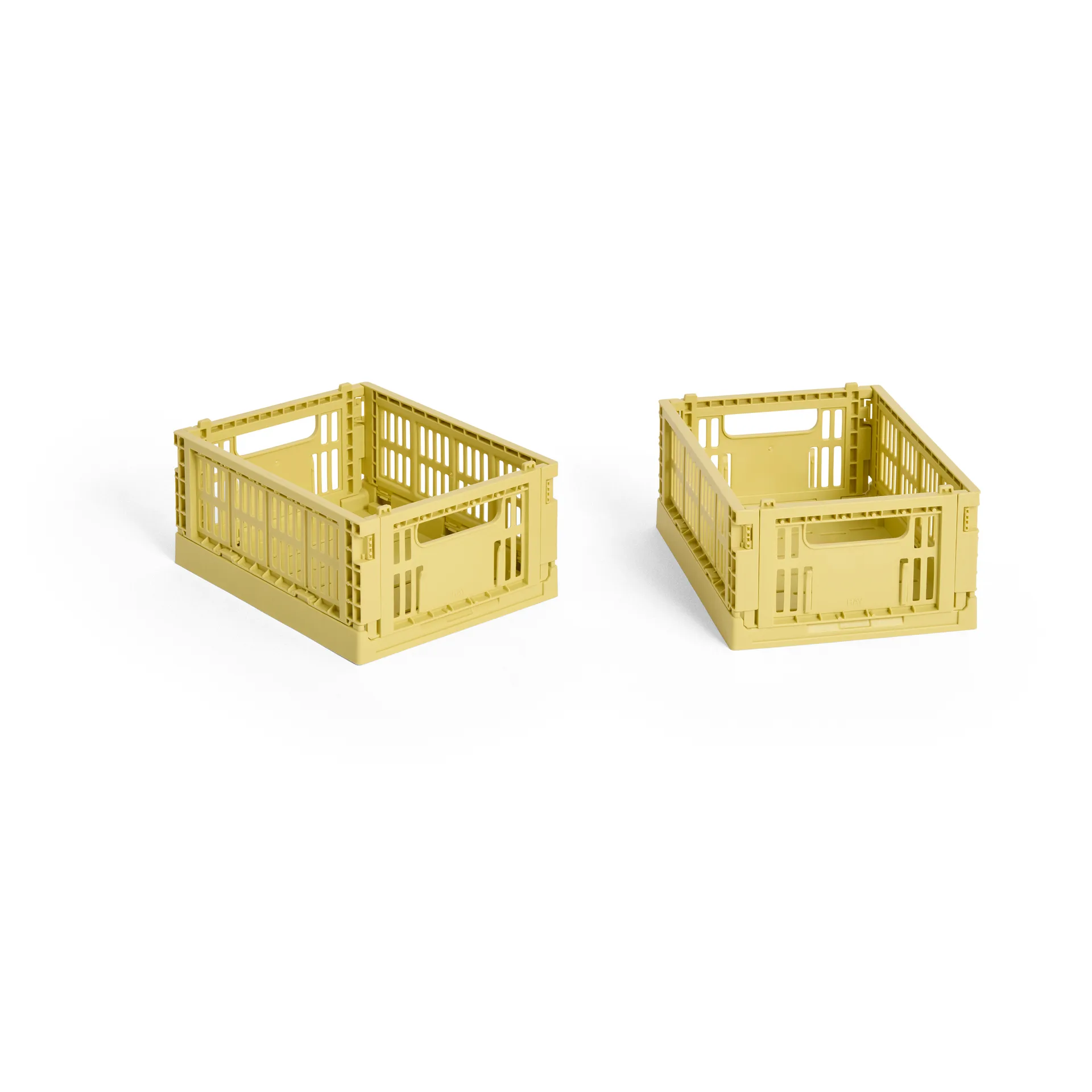 HAY Colour Crate Mini 2er-Pack 13x17 cm, Dusty yellow HAY