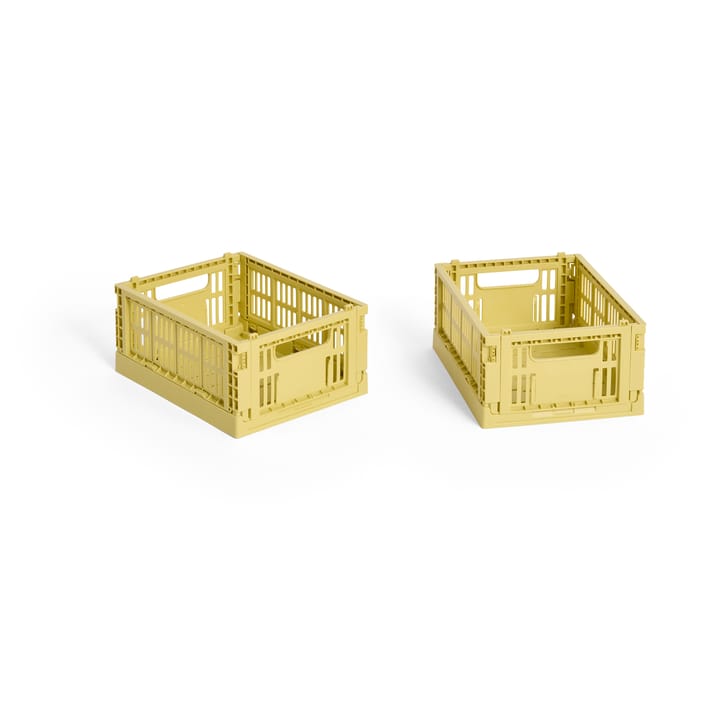 HAY Colour Crate Mini 2er-Pack 13x17 cm - Dusty yellow - HAY