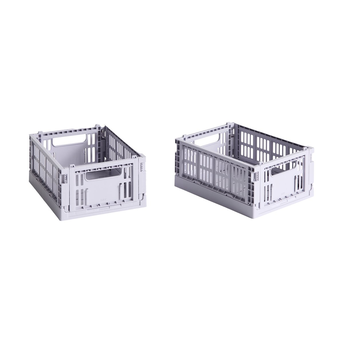 HAY Colour Crate Mini 2er-Pack 13x17 cm Lavender | Skandinavisches Design | Aufbewahrungskörbe | Lila