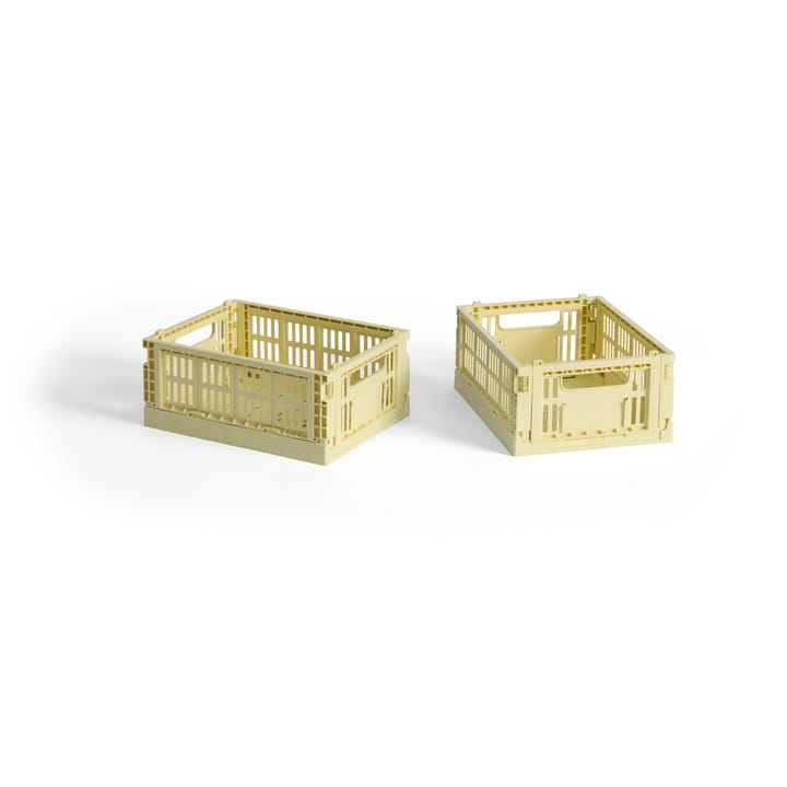 HAY Colour Crate Mini 2er-Pack 13x17 cm - Light yellow - HAY