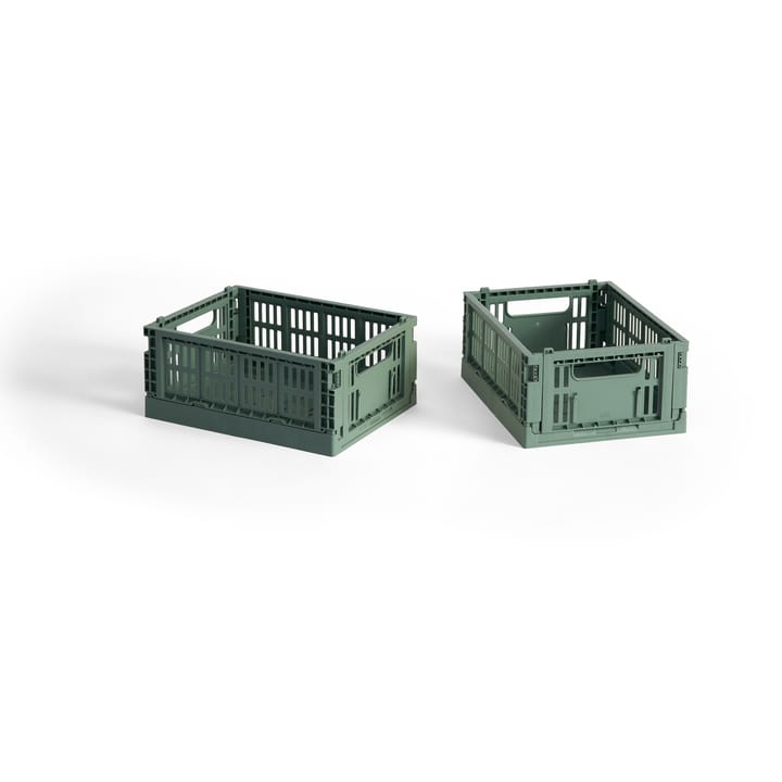 HAY Colour Crate Mini 2er-Pack 13x17 cm - Sage green - HAY