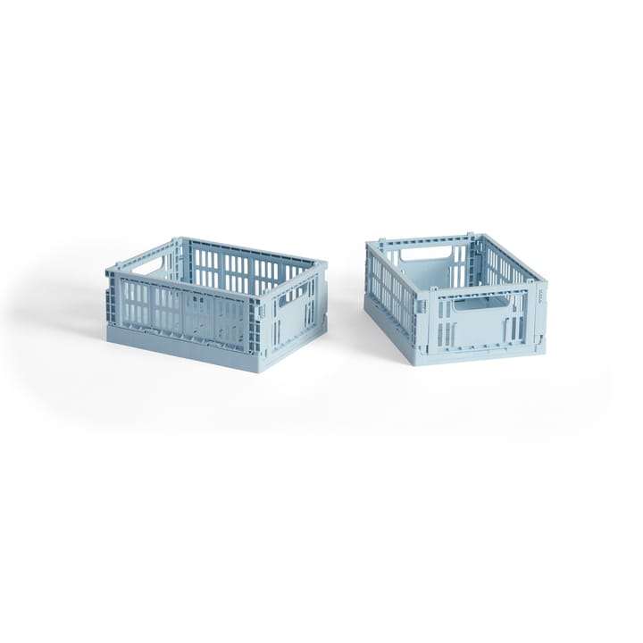 HAY Colour Crate Mini 2er-Pack 13x17 cm - Soft blue - HAY