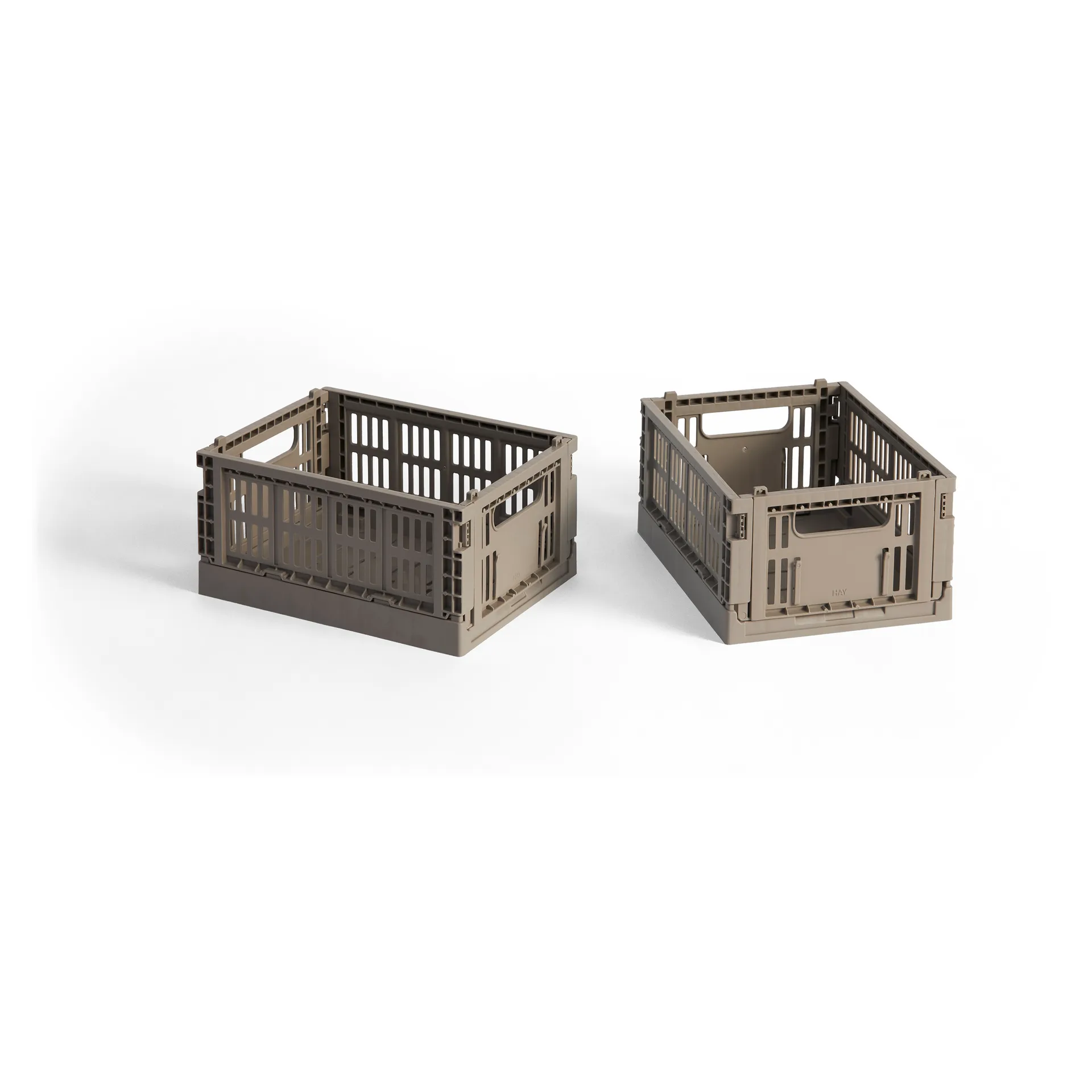 HAY Colour Crate Mini 2er-Pack 13x17 cm, Warm grey HAY