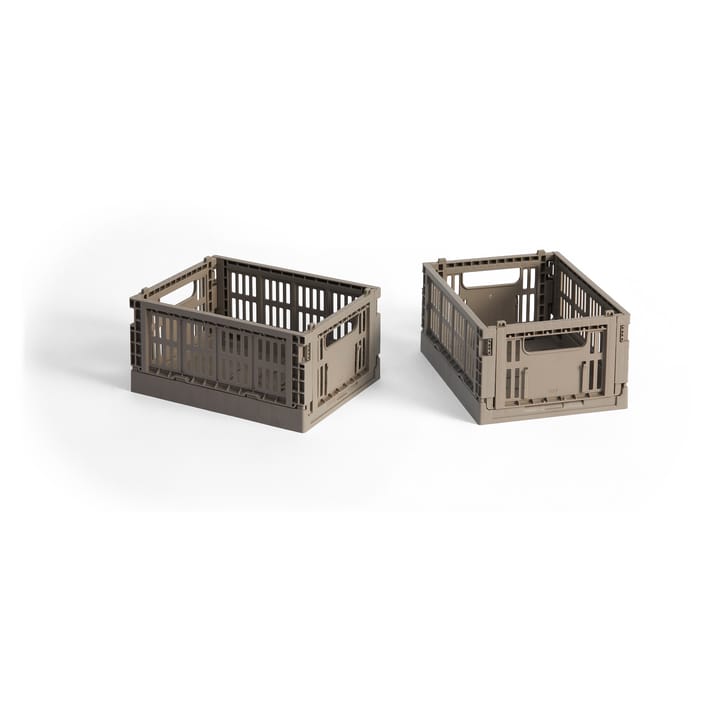 HAY Colour Crate Mini 2er-Pack 13x17 cm - Warm grey - HAY