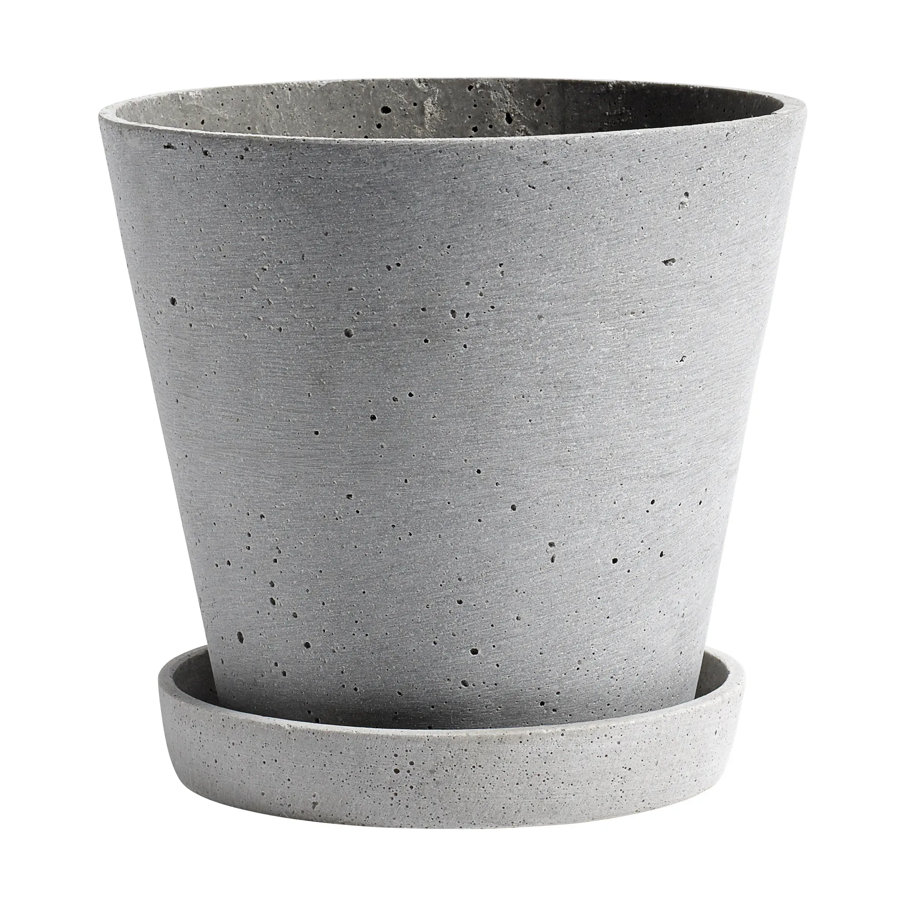 HAY Flowerpot with saucer Blumentopf L Ø17.5 cm, Grau HAY