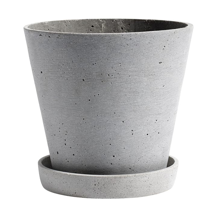 HAY Flowerpot with saucer Blumentopf L Ø17.5 cm - Grau - HAY