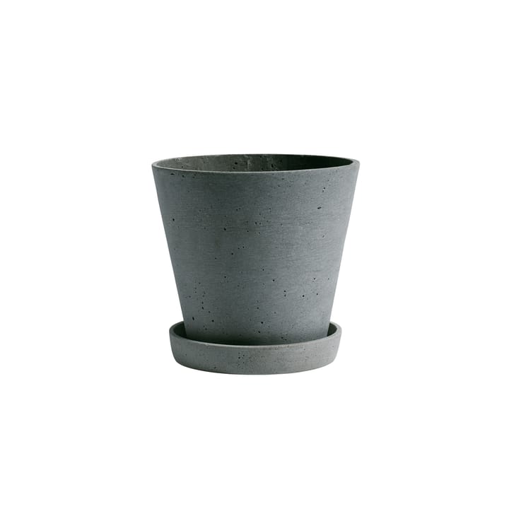 HAY Flowerpot with saucer Blumentopf L Ø17.5 cm - Grün - HAY