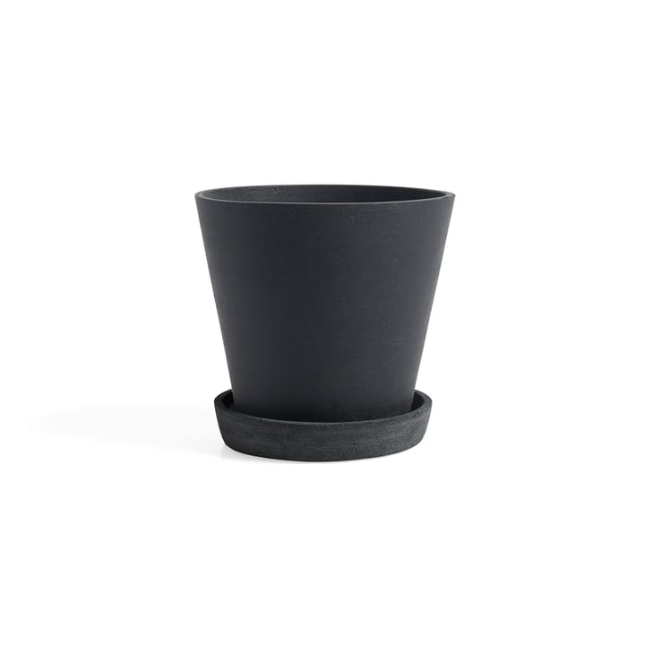 HAY Flowerpot with saucer Blumentopf L Ø17.5 cm - Schwarz - HAY