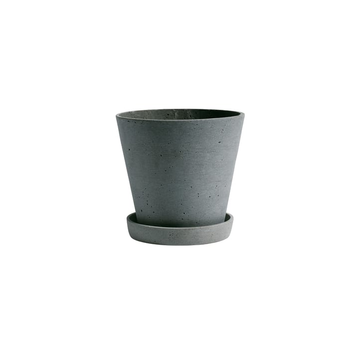 HAY Flowerpot with saucer Blumentopf M Ø14 cm - Grün - HAY