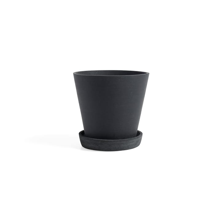 HAY Flowerpot with saucer Blumentopf M Ø14 cm - Schwarz - HAY