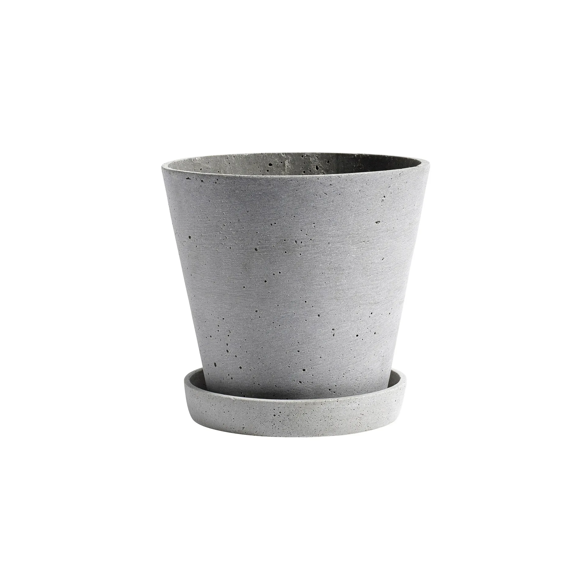 HAY Flowerpot with saucer Blumentopf XL Ø21.5 cm, Grau HAY