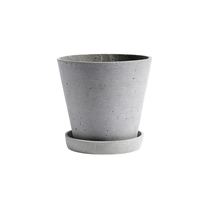 HAY Flowerpot with saucer Blumentopf XL Ø21.5 cm - Grau - HAY