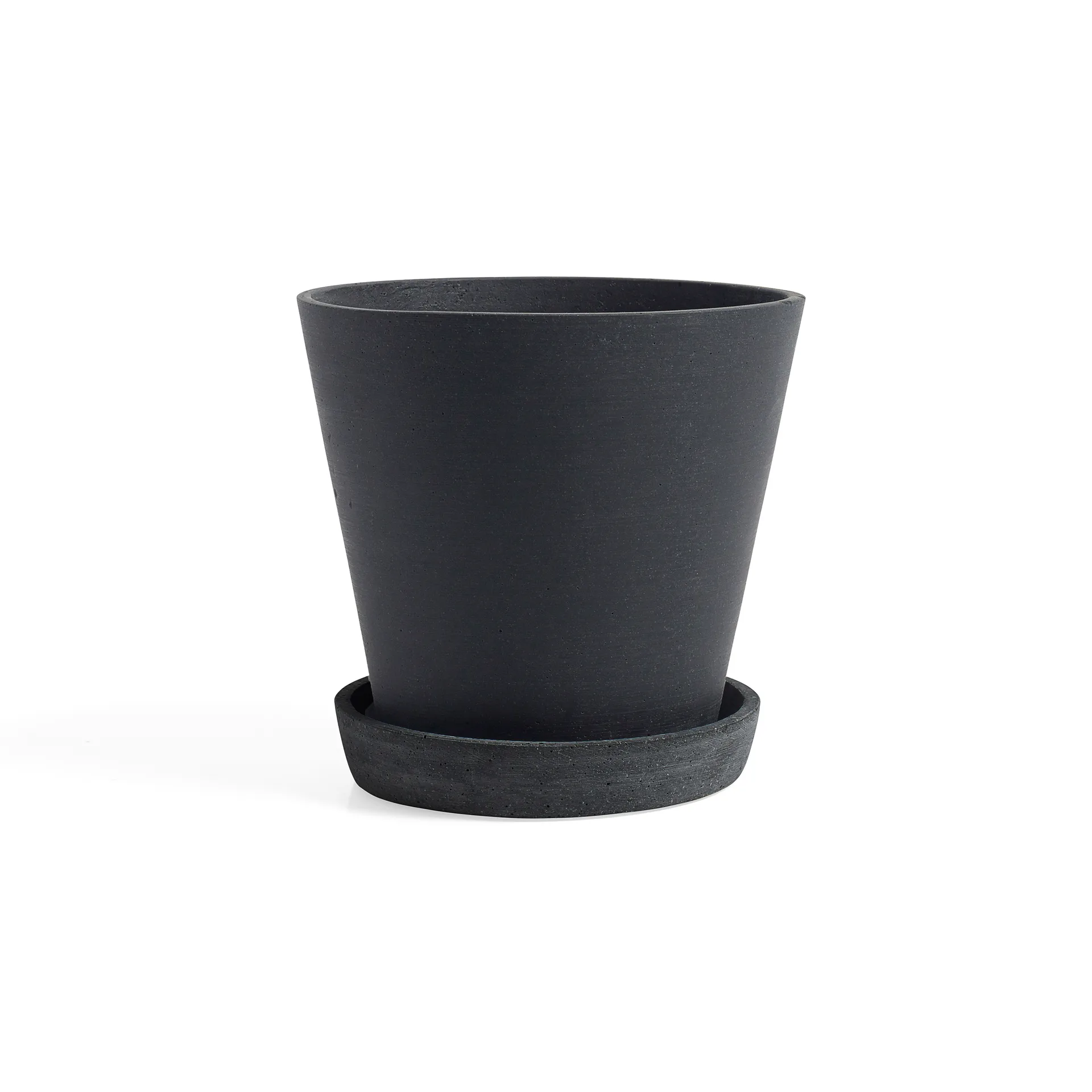 HAY Flowerpot with saucer Blumentopf XL Ø21.5 cm, Schwarz HAY