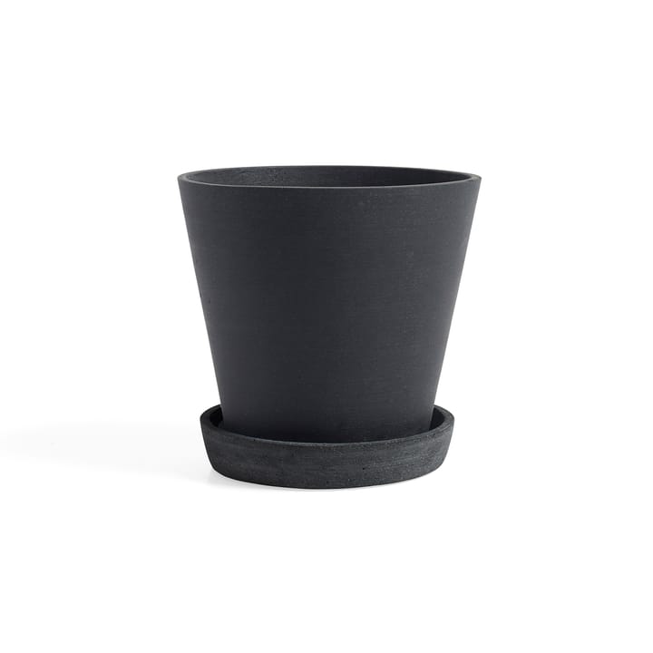 HAY Flowerpot with saucer Blumentopf XL Ø21.5 cm - Schwarz - HAY