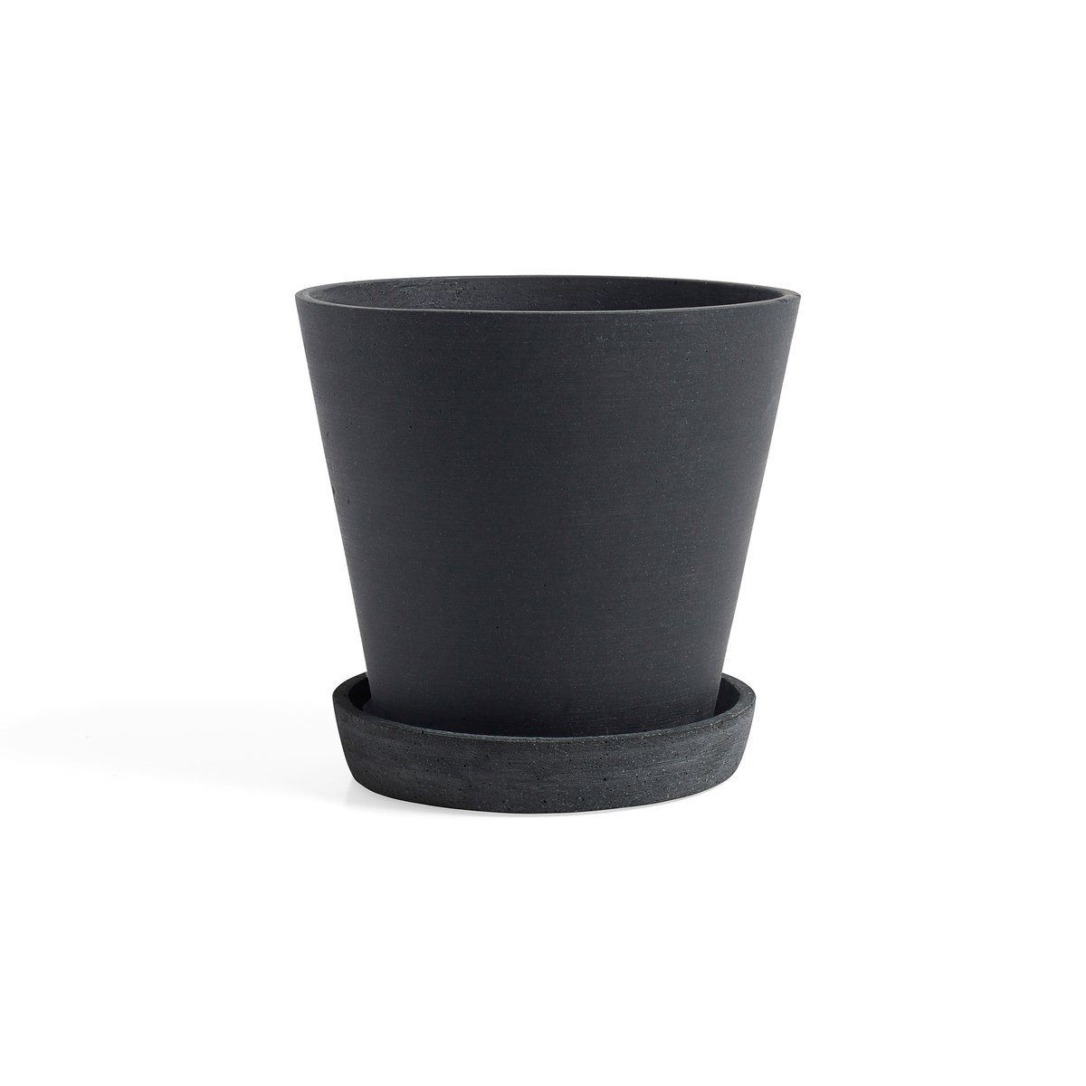 HAY Flowerpot with saucer Blumentopf XL o21.5 cm Schwarz