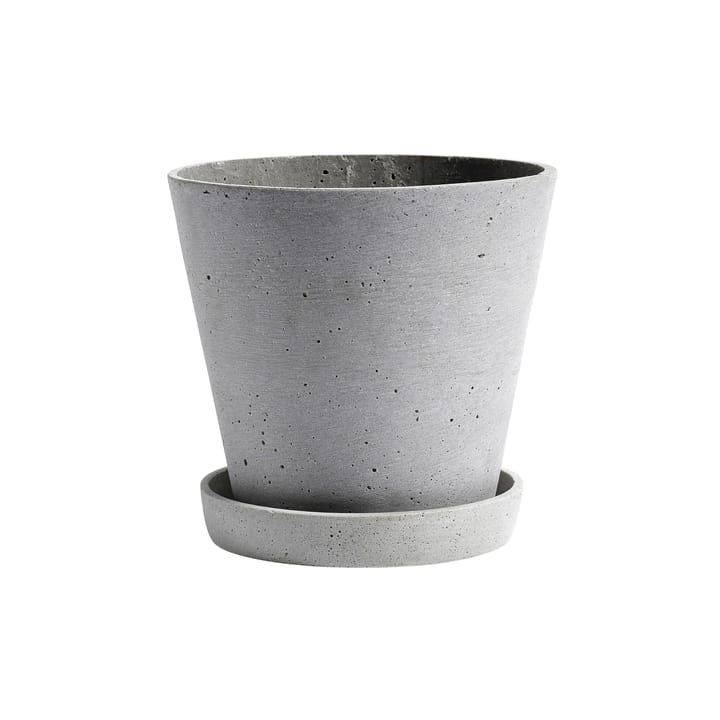 HAY Flowerpot with saucer Blumentopf XXL Ø26 cm - Grau - HAY