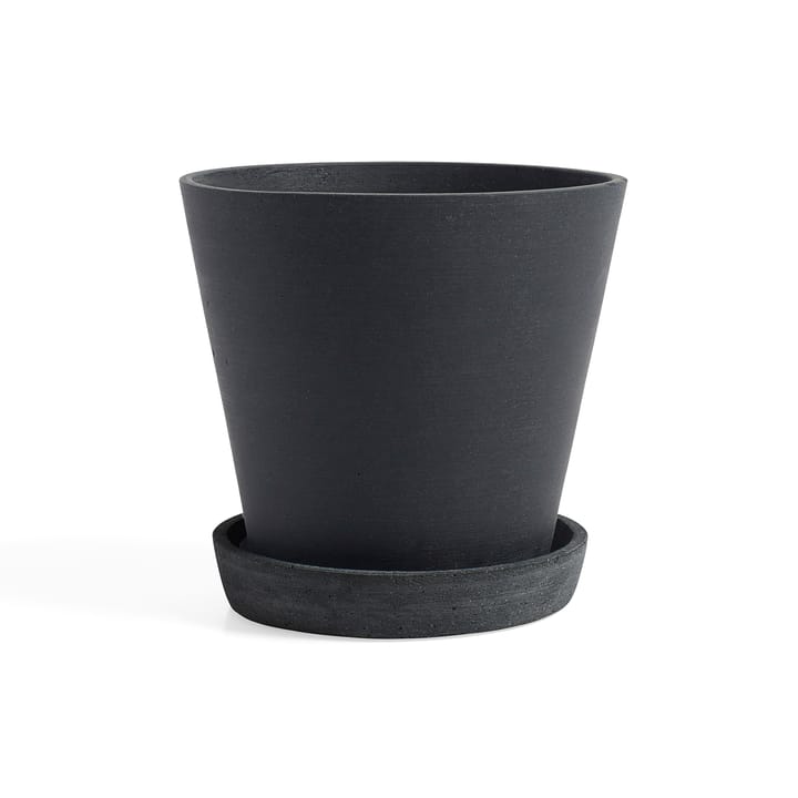 HAY Flowerpot with saucer Blumentopf XXL Ø26 cm - Schwarz - HAY