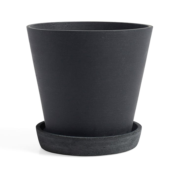 HAY Flowerpot with saucer Blumentopf XXXL Ø34 cm - Schwarz - HAY