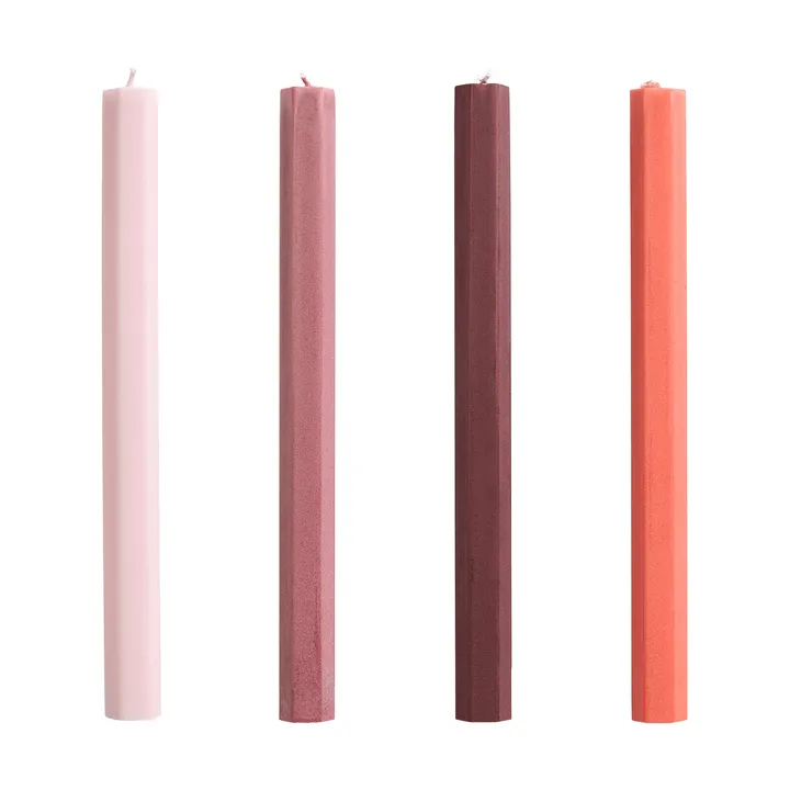 Hexagon Candle Kerzen-Mix 4er-Pack - Berry - HAY