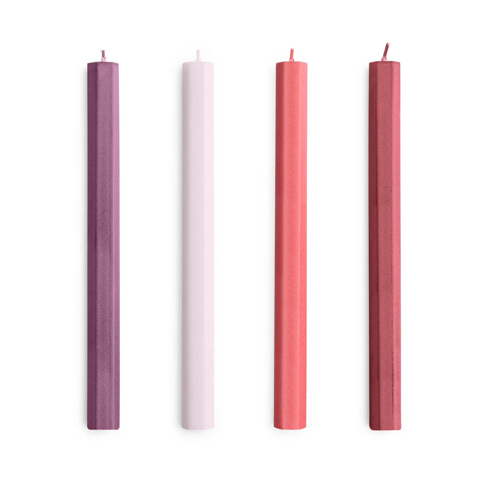 Hexagon Candle Kerzen Mix 4er-Pack, Reds-bordeaux HAY