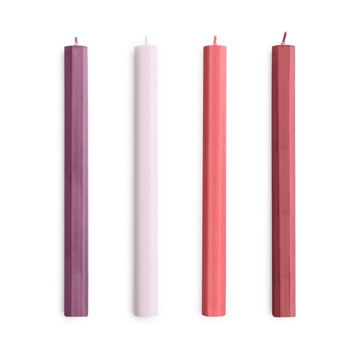 Hexagon Candle Kerzen Mix 4er-Pack - Reds-bordeaux - HAY