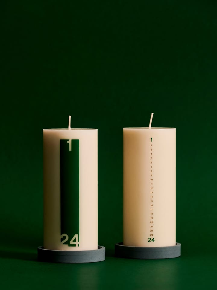 Kalender Kerze und Laterne 6,8 cm, Delicate Off white-black-green HAY