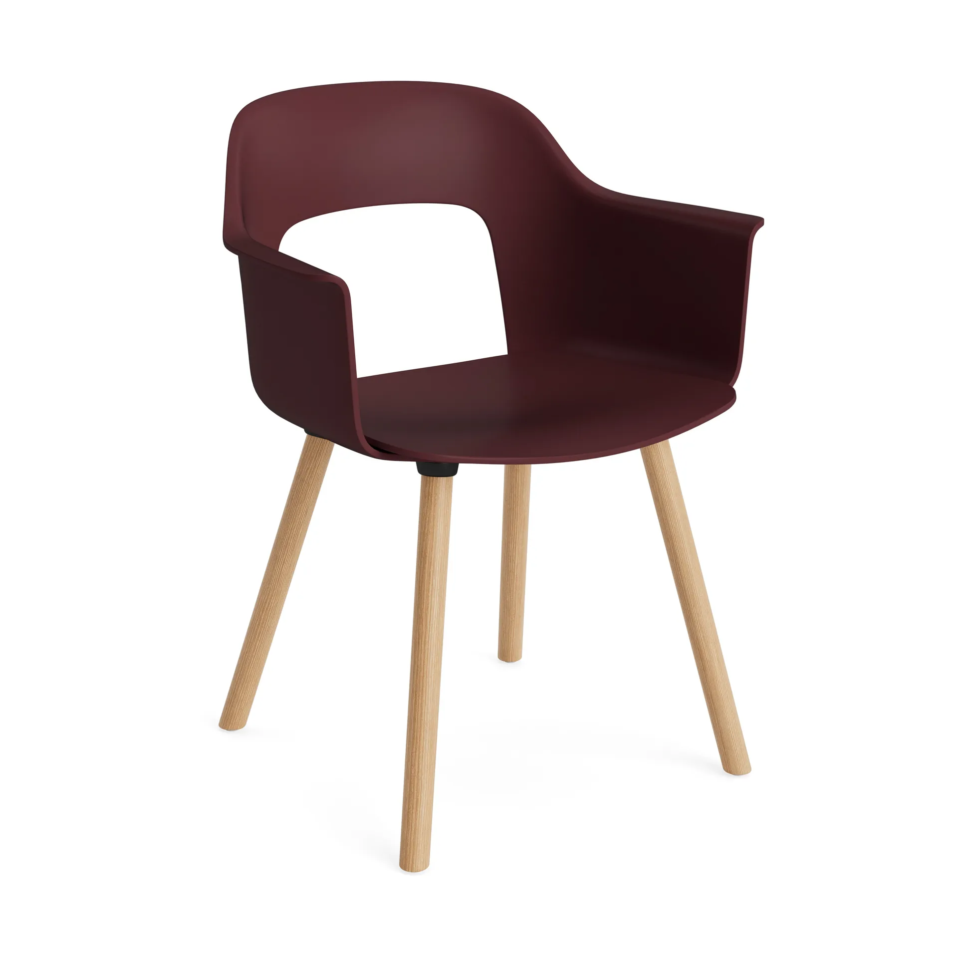 Layout Armchair 211 Armstuhl, Bordeaux-lackiertes Eichenholz HAY