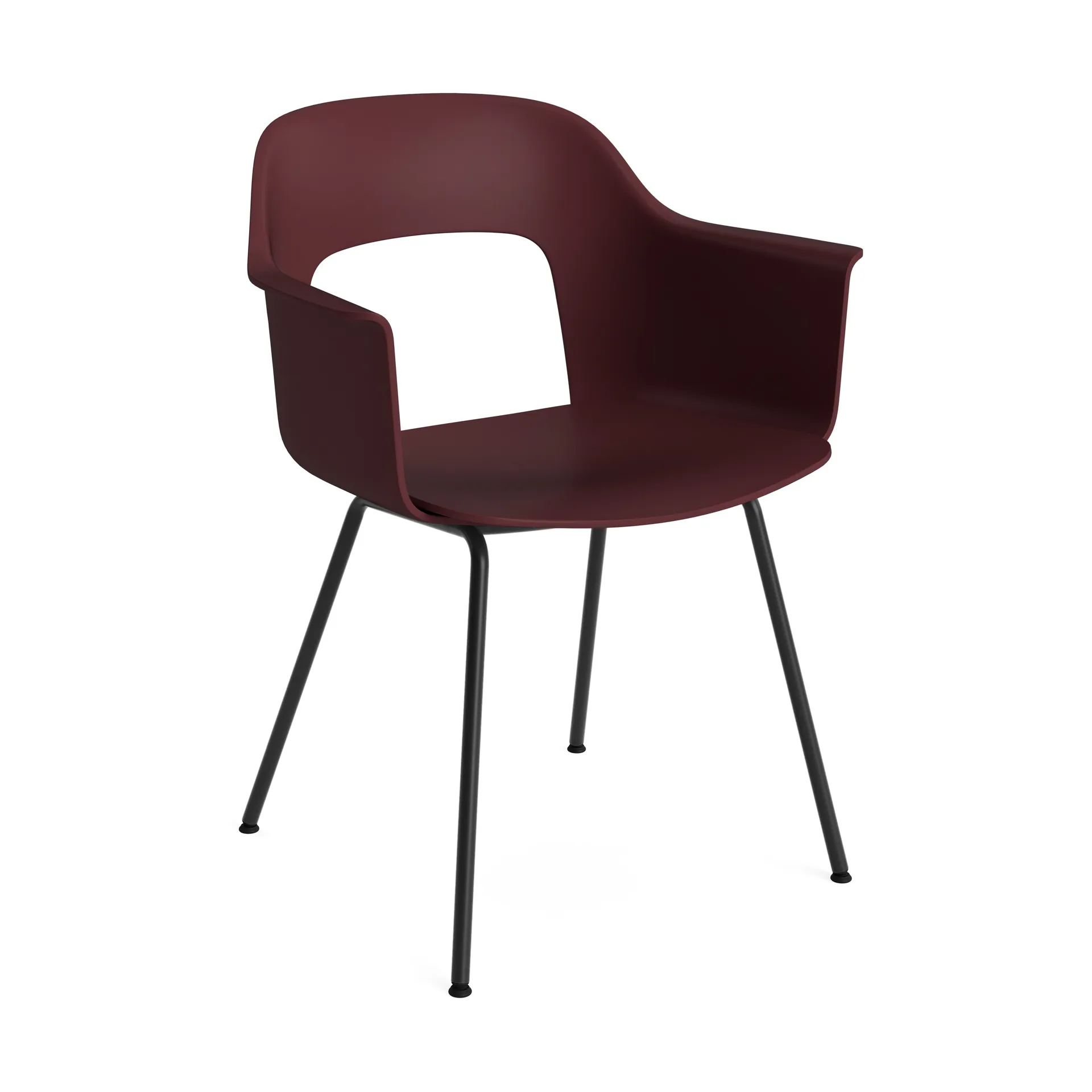 Layout Armchair 211 Armstuhl, Bordeaux-schwarzlackierter Stahl HAY