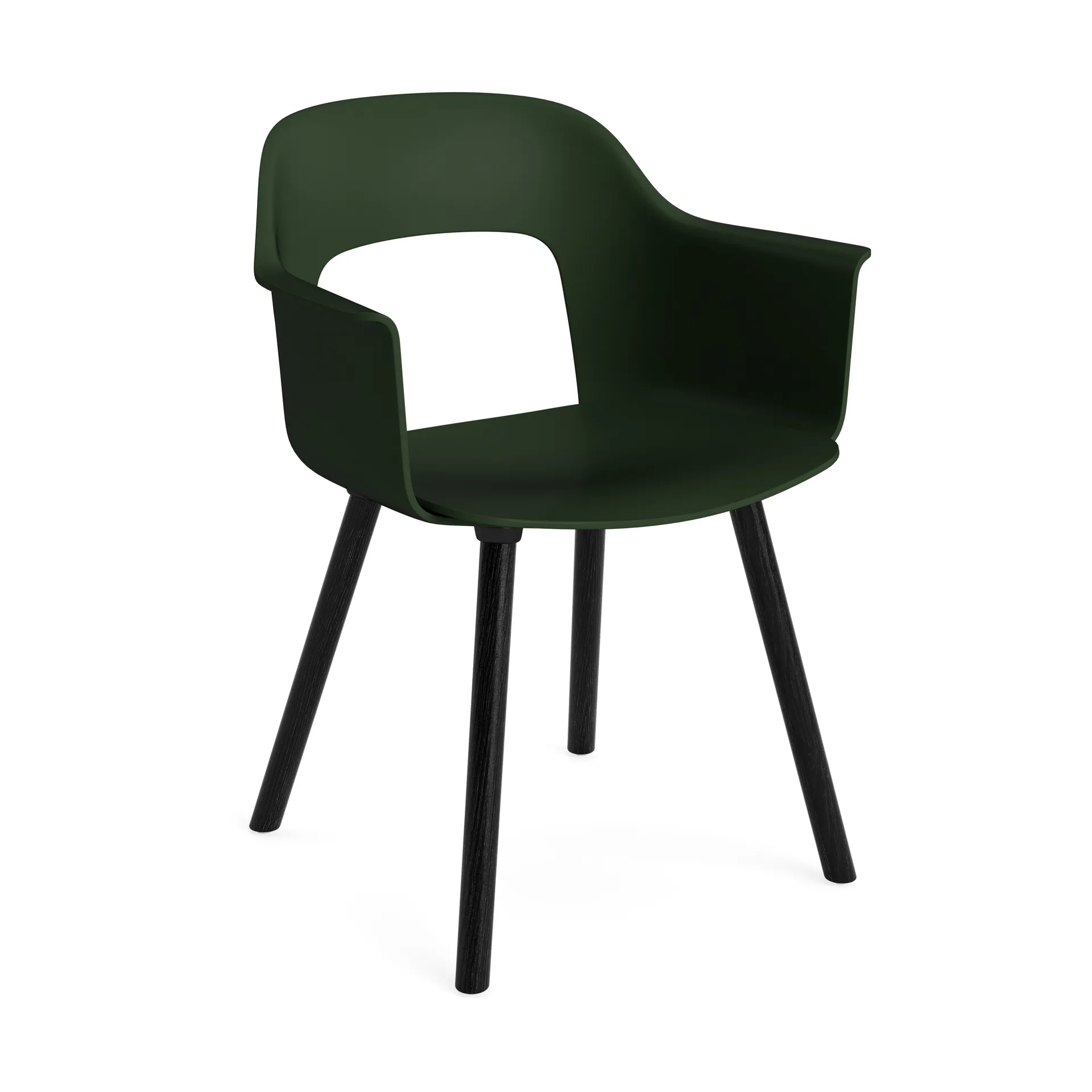 Layout Armchair 211 Armstuhl, Bottle green-schwarzlackierte Eiche HAY
