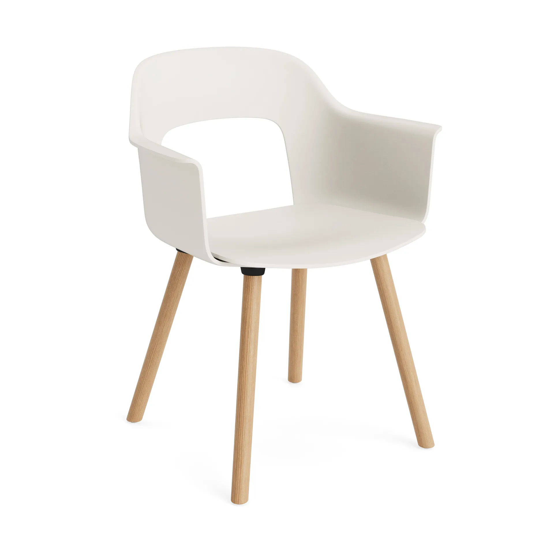 Layout Armchair 211 Armstuhl, Cream white-lackierte Eiche HAY