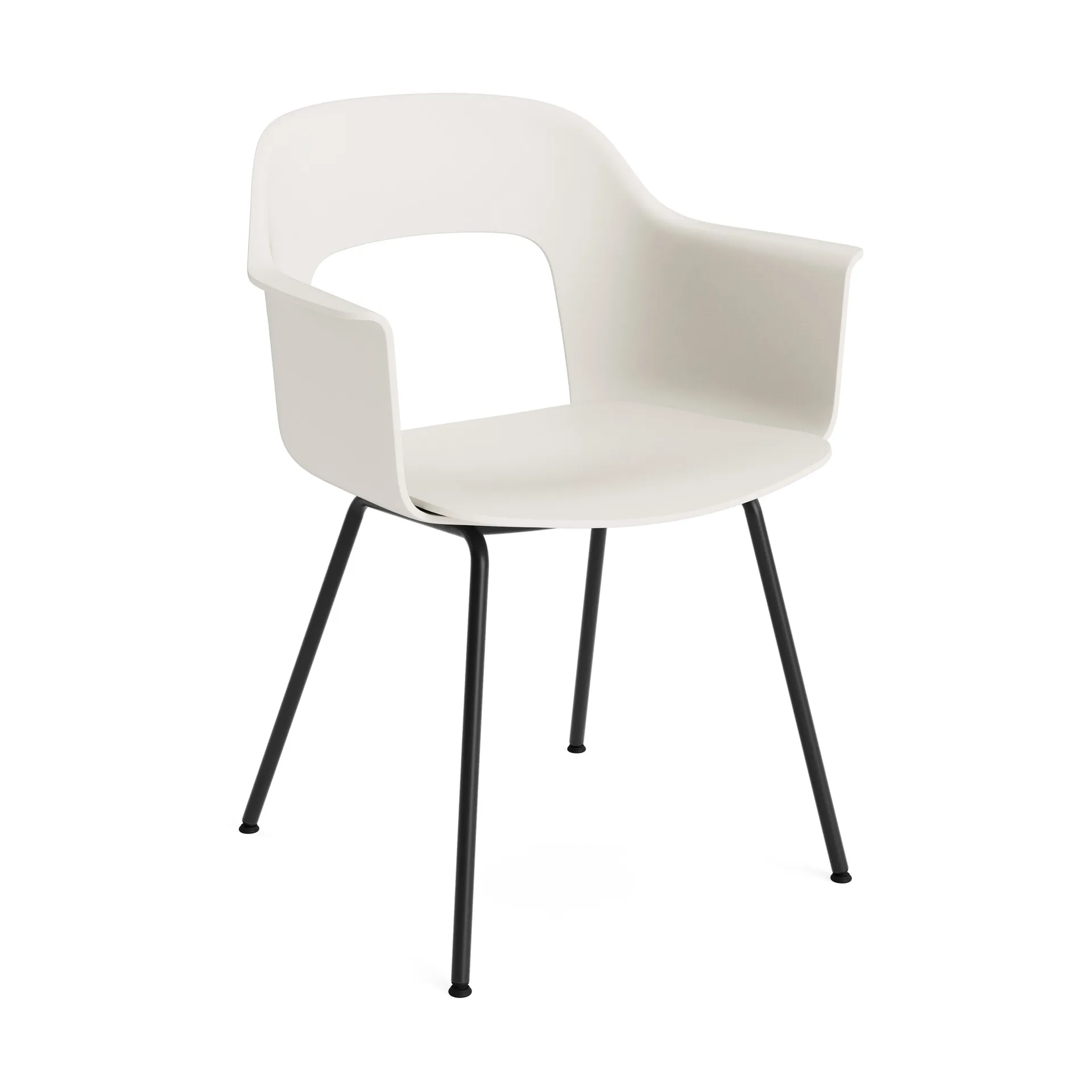 Layout Armchair 211 Armstuhl, Cream white-schwarzlackierter Stahl HAY