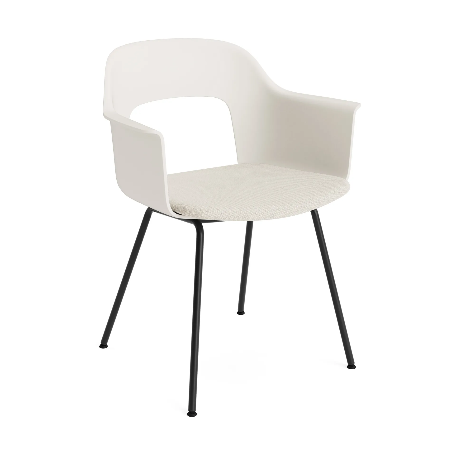 Layout Armchair 211 Armstuhl, Mode 011-cream white-schwarzlackierter Stahl HAY