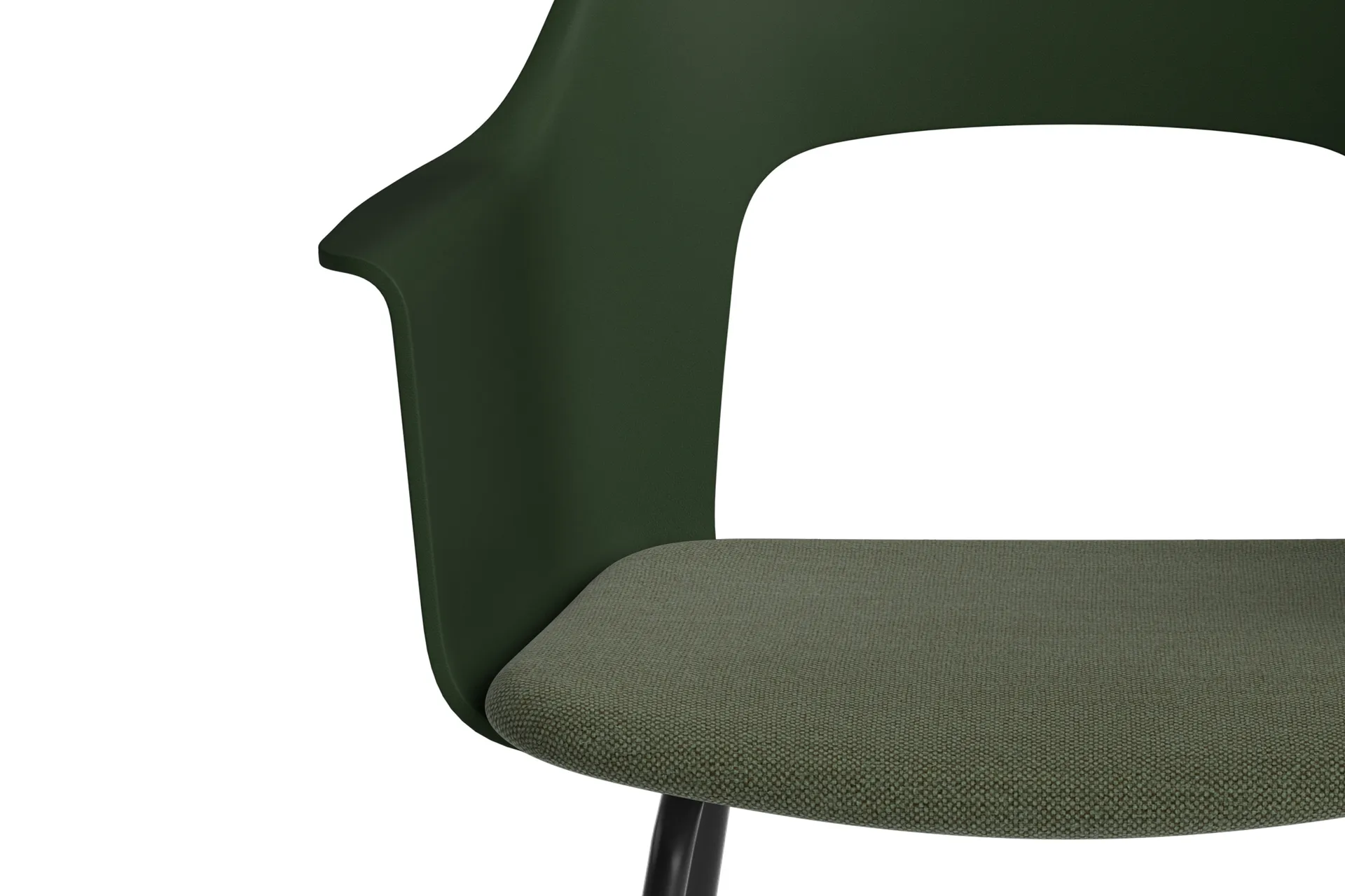 Layout Armchair 211 Armstuhl, Mode 072-bottle green-schwarzlackierter Stahl HAY