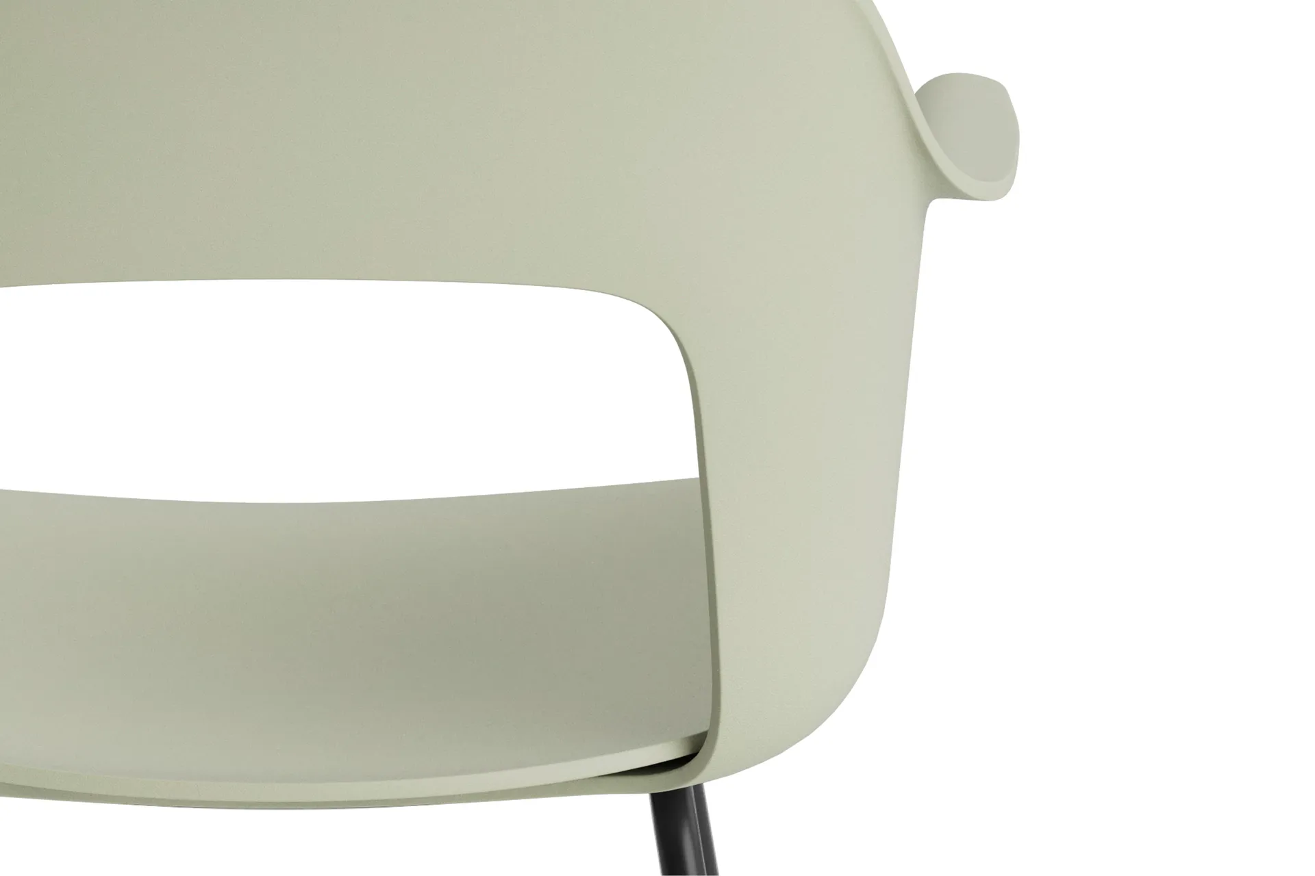 Layout Armchair 211 Armstuhl, Pastel green-schwartzlackierter Stahl HAY